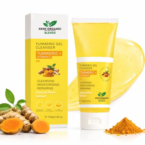 Turmeric Face Wash Gel Cleanser for All Skin Types & Dull Skin Gentle for Acne Prone Skin For Dark Spots and Anti-Aging Removes Make Up For Daily Use, 5.29 fl oz (Pack of 1) image 2