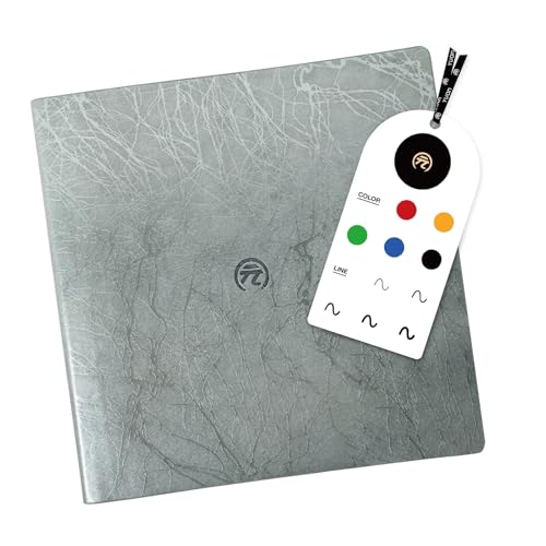 Yuan Taccuino intelligente, sistema di scrittura intelligente, quaderni con copertina in pelle morbida, 5,9“ x 5,9” piccoli quaderni vuoti per appunti, 50 fogli/100 pagine, argento