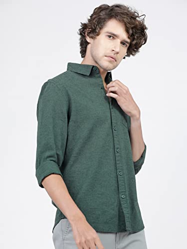 Image of KETCH Men's Cotton Slim Fit Solid Full Sleeve Shirt