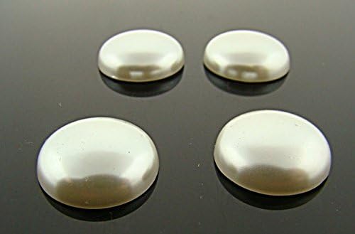 12MM White Low Dome Pearl Acrylic Round CABOCHONS - Lot of 144