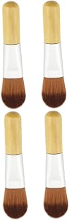 4 Piezas Cepillo De Base De Viaje Brocha Pequeña Para Polvos Cepillo Facial Bb Brochas Kabuki Brocha Para Crema Liquida Cepillo Cónico Pinceles Maquillaje Bambú Rubor 8cm
