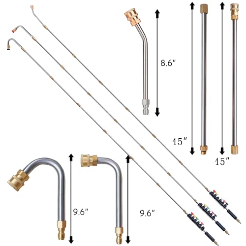 Hourleey 9-Pack 30°-90°-120° Pressure Washer Wand, 4000 PSI, Quick Connect