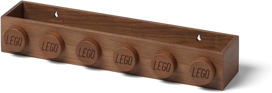 Room Copenhagen LEGO Home Dark Wooden Book Rack Oak Shelf for Stylish Book Storage & Home Decor, Wall Shelves, Stylish and Functional Bookshelves 500x87x129 mm