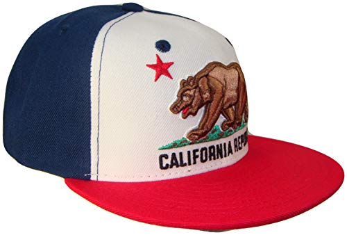 Whang California Republic Snapback Hat (Red-White-Blue)