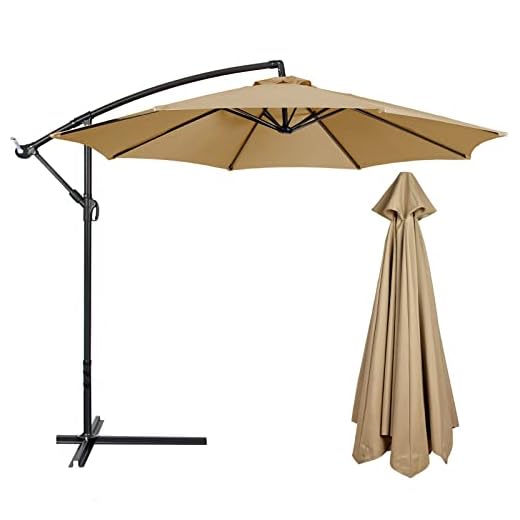 Plcnn Dossel de substituição de guarda-chuva de pátio de 3 metros, capa de substituição de guarda-chuva de mercado grosso e forte com 8 nervuras para guarda-sol ao ar livre para praia, piscina, pátio,