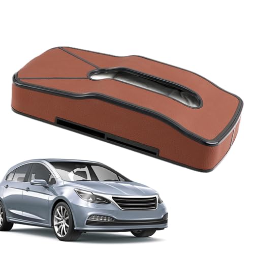 Evember Car Dashboard Tissue Box, Dashboard Tissue Box Holder, PU Leather Rectangular Tissue Box, Creative Streamlined Design For Desktop & Car Armrest Box Dashboard, Car Accessories,