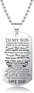 Blerameng to My Son I Want You to Believe Love Dad (Mom) Dog Tag Military NavyAir Force Necklace Ball Chain Gift for Best Son Birthday Graduation Stainless Ste