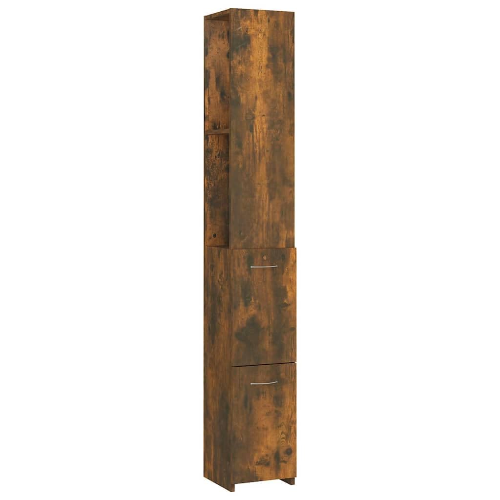 Armadietto da bagno in rovere affumicato, 25 x 26,5 x 170 cm