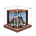 Produktbild Acryl-Vitrine, kompatibel mit Lego 21265 Creative Workbench Modell, staubdichte Vitrine, Geschenkmodell, transparent, kompatibel mit Lego (nur Vitrine) (Basis aus gebürstetem Holz)