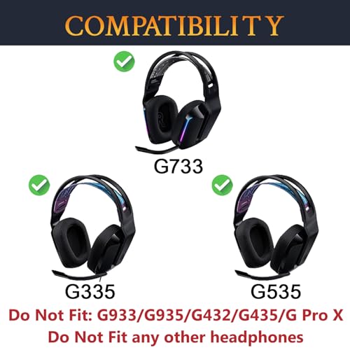 SOULWIT Cover para diadema compatible con auriculares Logitech G733, G535, G335 - almohadilla de repuesto en morado miniatura 2