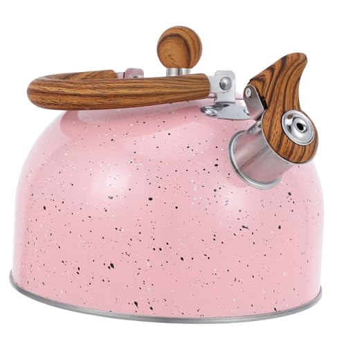 SEWACC 食品グレードステンレス製キャンプ用笛吹きケトル 平底耐久性設計 折りたたみハンドル付き 家 アウトドア対応お湯沸かしやかん