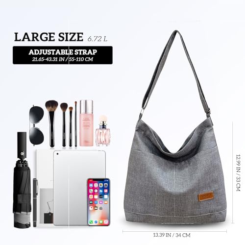 Image of COOLOME Canvas Tote Bag for Women - Crossbody, Shoulder, Travel & Beach Bag