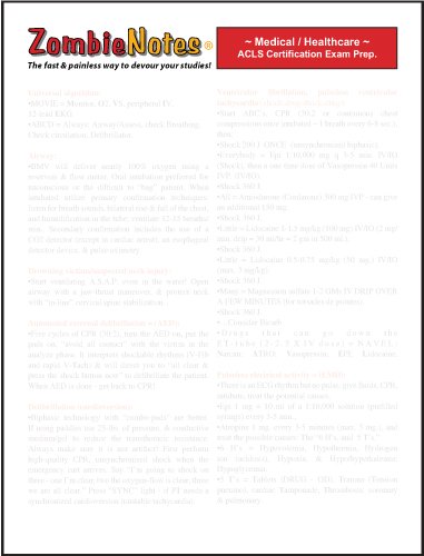 Zombie Notes ACLS Certification Exam Prep.: Michele G. Kunz, Joseph C ...