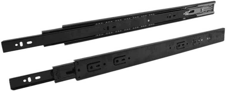 Hardware Full Extension Side Mount Drawer Slides 1Pair Soft Close Drawer Slides 3-Section Full Extension Thicken Mute Ball Bearing Metal Cabinet Rails Length 450mm