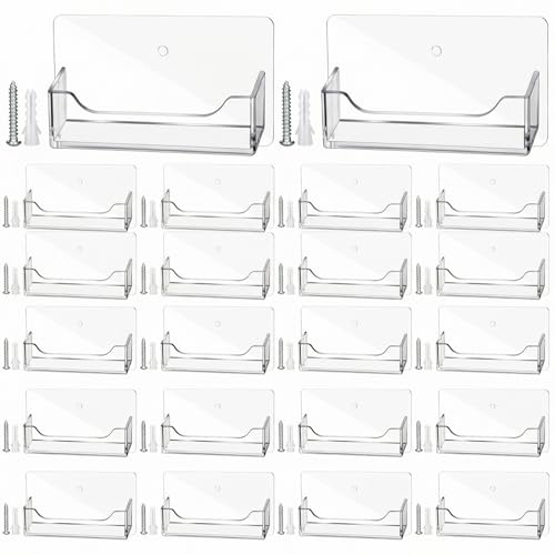 Wesiti 24 Pcs Individual Acrylic Business Card Holders, Wall & Desk Display