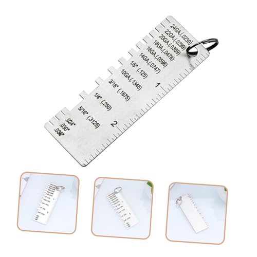 3 piezas Calibrador de Espesor de Metal de Acero Inoxidable para Herramientas de Soldadura Compactas para Inspección de Grosor de Láminas para Soldadura Ligera miniatura 6
