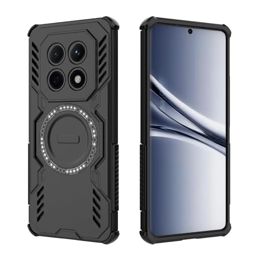 ESHUYI Coque Magnétique pour Xiaomi Redmi Note 15 5G/Xiaomi Poco M8, Compatible MagSafe, Étui Antichoc Militaire avec Coins Airbag, Dissipation Thermique, TPU+PC Hybride, Noir