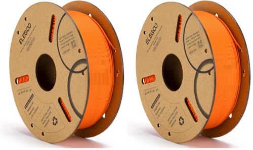 Image of ELEGOO PLA Filament 1.75mm Orange 1KG, 3D Printer Filament Dimensional Accuracy + /- 0.02mm, 1kg Cardboard Spool(2.2lbs) 3D Printing Filament Fits for Most FDM 3D Printers (Pack of 2)