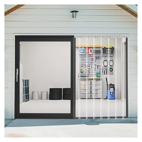 QHLTY Kit Cortina De Tiras Puertas, Lamas Verticales PVC Persianas, Puertas Enrollables para Graneros, Almacenes, Fábricas, Cámaras Frigoríficas, Congeladores, Garajes.(120x200cm)