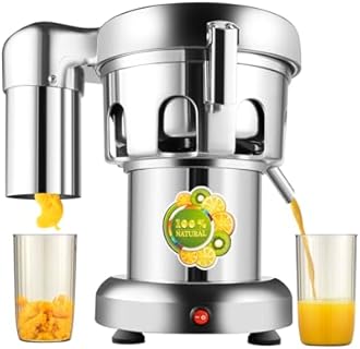Commercial Juice Extractor, 110V Heavy Duty Centrifugal Juicer Machine Electric Stainless Steel Whole Vegetable & Fruit Juice Maker Squeezer (80-100 kg/hr Juice Amount)