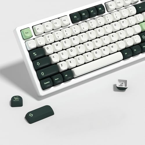 Image of KBDiy Botanical KOA Profile Keycaps 60 Percent,Dye-Sublimation PBT Green Custom Keyboard Keycap,131 Key Cap Set for Cherry Gateron MX Switches Mechanical Keyboards