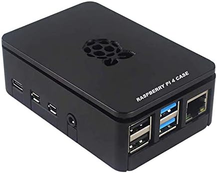 PiBOX India for Raspberry Pi 4 Case 1Gb, 2GB, 4GB, 8GB Black, Raspberry Pi 4 Case with air vents, with logo top screwless modular design, ports access Raspberry Pi 4 Model B, Pi 4B, Pi 4,Camera and Ports ABS (Black)