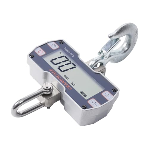Industrial Hanging Scale, Digital Crane Scale, Heavy Duty Hanging Scale, Silver Crane Scale with Remote Controller for Garage Farm Hunting, 2204.62lbs