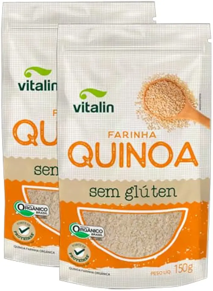 Kit 2X: Farinha de Quinoa Real Orgânica Sem Glúten Vitalin 150g