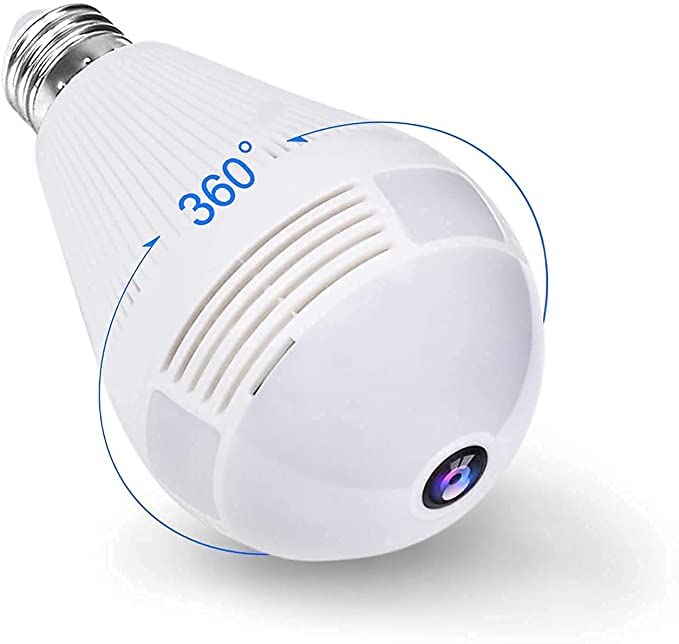 Favone Fisheye Panoramic Wireless WiFi CCTV Security Bulb Camera Shape 2 Way Audio, Inbuilt Mic and Speaker,Motion Detection Camera Upto 128GB Card Supports (Card not Included)-picture-18