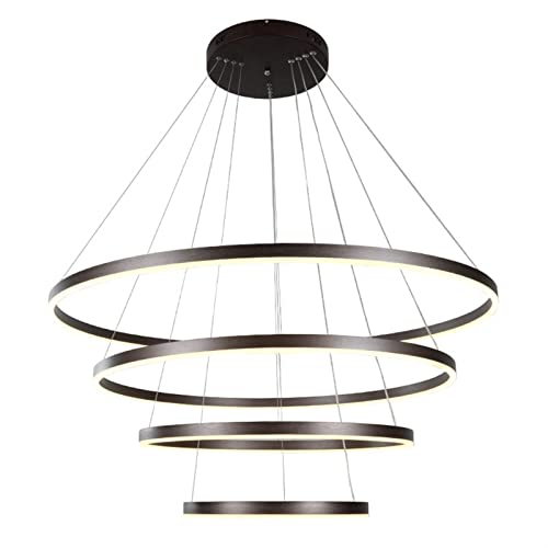 Lustre LED aluminium brun moderne en acrylique pour table à manger