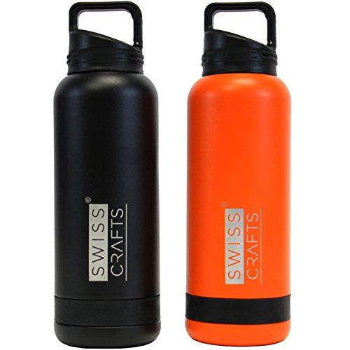Swiss Crafts 25 Oz Double Wall Vacuum Insulated Stainless Steel Travel Tumbler With Bpa Free, Sports Water Bottle, Gym Bottle (Orange) #TOP4