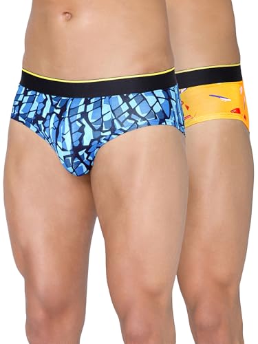 Image of Bummer Men's Printed Micro Modal Briefs Underwear | Ultra Soft & Breathable | Combo Pack of 2