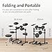AODSK Electric Drum Set for Beginner Kids with 150 Sounds,4 Quiet Drum Pads,2 Pedal,Throne,Sticks,Electronic Drum with Headphone,AED-400