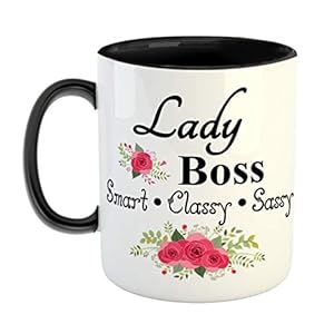 FurnishFantasy - Lady Boss Coffee Mug - Best Gift for Boss - Color - Black