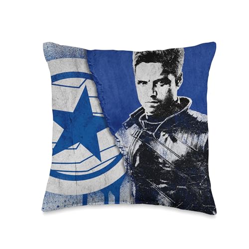 Marvel The Falcon and The Winter Soldier Bucky Barnes Blue Throw Pillow