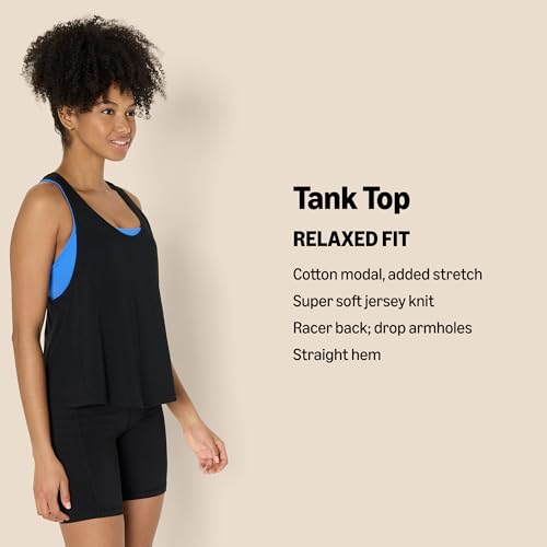 Amazon Essentials Women's Active Soft Cotton Racerback Relaxed Fit Lightweight Yoga Workout Tank with Drop Armholes2