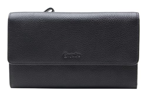 Porte-monnaie Primavera de chez Esquire, petit portefeuille en cuir noir au design épuré
