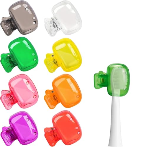 Heyumybit Housse pour tête de Brosse à Dents,8 Pièces Protege Voyage Brosse a Dent Portable,Capuchon Protection Brossette pour Brosse à Dents Manuelle et Électrique