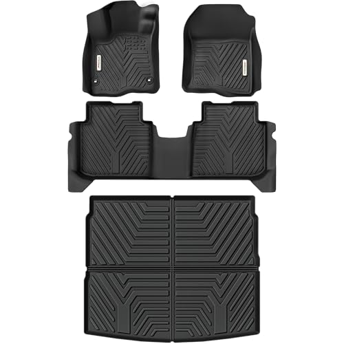 YITAMOTOR Floor Mats & Cargo Liner Fit for Honda CR-V 2026-2023, All Weather TPE Custom Fit for CRV (Gasoline & Hybrid & e:FCEV) Floor Liners with Cargo Mat (Upper Position) Full Set, Black