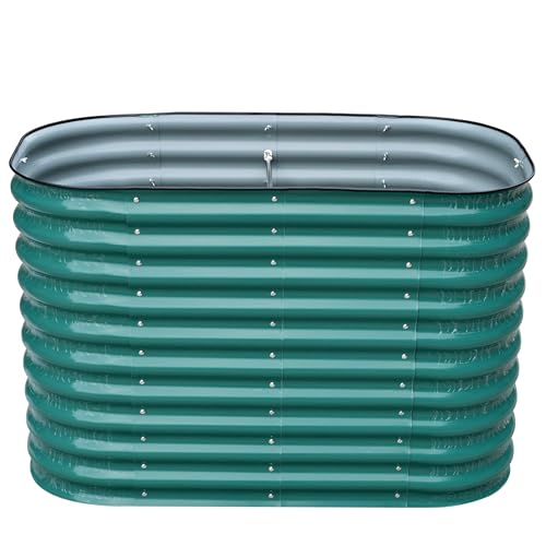 GOOFi Gardens Raised Metal Garden Beds, Galvanized Steel, 47x24 inches, 2 Heights Available, Garden Green or Terra Cotta (Garden Green, 47.2" × 23.6" × 31.5") by GOOFi Gardens - Used condition - Image 3