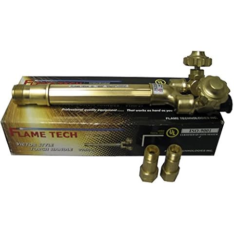Flame Tech Heavy-Duty Torch Handle, Cutting and Welding Tool Set, Durable Brass Handle, Stainless Steel Needle Valves, Victor Compatible Torch Kit Cover