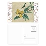 Größe: 14,6 x 9,8 cm. Loquat bestickte Federfigur, chinesische Malerei-Formel, Postkarten-Set, Dankeskarte, 20 Stück
