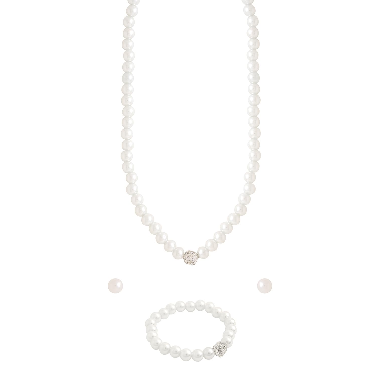 Yellow Chimes Jewellery Set for Women and Girls Fashion Pearl Necklace Set for Women Pearl Set | White Pearl Necklace Set | Eternal Classics | Birthday Anniversary Gift for Women Wife (B0CVGSYYFC) Amazon Price History, Amazon Price Tracker