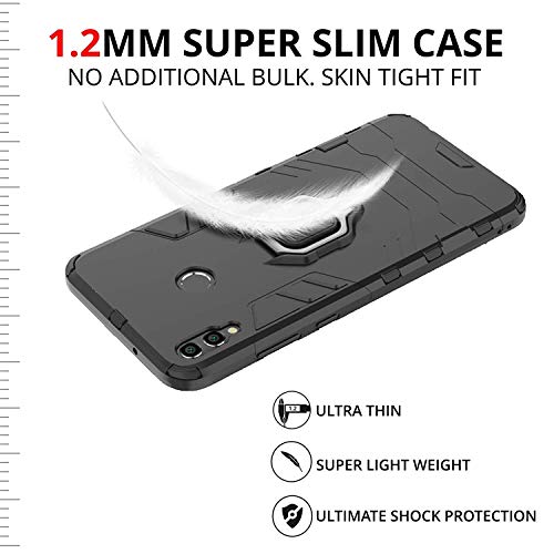 Image of SPAZY CASE Dual Layer Armor TPU Defender Full Body Protective Back Case Cover for Xiaomi Redmi Note 7 / Redmi Note 7 Pro-Black