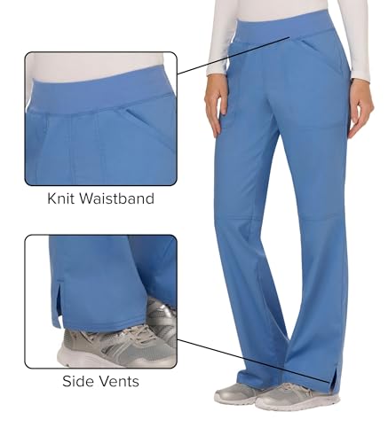 Image of Cherokee Women Scrub Pant with Straight Leg Pull-on Pant Medical Bottom with 4 Pocket & 2-Way Stretch Fabric - WW110