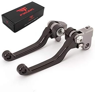FXCNC CNC Aluminum Dirt Bike Pivot Brake Clutch Levers Compatible with RM85 2002-2019, RM125 RM250 2004-2008