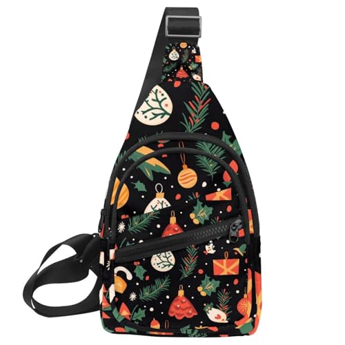 Sac à dos à bandoulière de Noël multicolore et réglable pour homme et femme