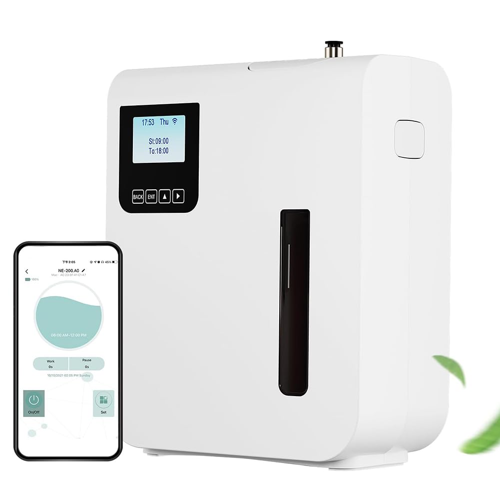 Dyfuzor zapachowy, dyfuzory z kolekcji hotelowej 300 ml, inteligentne dyfuzory o powierzchni 1400 stóp kwadratowych do domu, dyfuzor do aromaterapii Bluetooth i Wi-Fi, do domu/biura/hotelu/restauracji