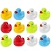 Produktbild WELLGRO 12 Badeenten - bunt (gelb, rot, weiß, blau, grün), je Ente ca. 5,5 x 5 cm (ØxH), Gummiente, im Netz