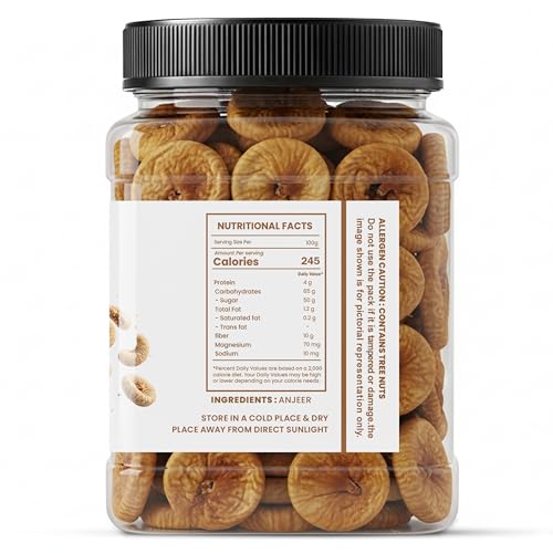 Image of Avogro Premium Anjeer 250Gram | Soft, Juicy and Naturally Dried Figs Dry Fruit | No Added Sugar | Healthy Snack Rich Source Of Fiber | Low in Fat | Jar Pack For Gift